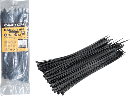 [1002479] เคเบิ้ลไทร์ 10" 4.8*250 ดำ FIXTON+