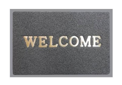 [1001145] พรมยางดักฝุ่น Welcome 40x60cm เทา DURA+