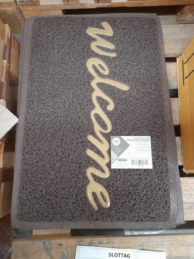 [1001146] พรมยางดักฝุ่น Welcome 50x70cm สีน้ำตาล DURA+