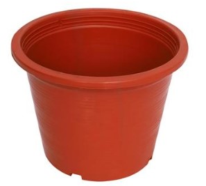 [1001165] กระถางต้นไม้พลาสติก 8" สีอิฐ