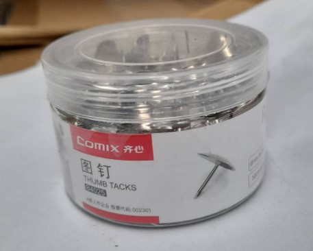 [1002951] หมุดติดบอร์ดหัวกลม 300ตัว สีเงิน B4025 COMIX+