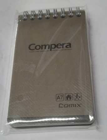 [1002972] สมุดโน๊ตพกพา A7 CPA7801 80แผ่น เทาอ่อน COMIX+