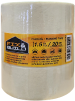 [1002989] กระดาษกาวย่น 3/4"x20 หลา FIX&BUILD+(แพค3ม้วน)
