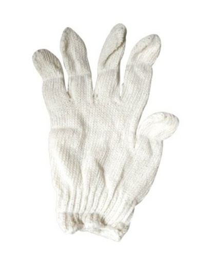 [1003310] ถุงมือผ้า ไม่ฟอก 5ขีด ขอบขาว (12 คู่)