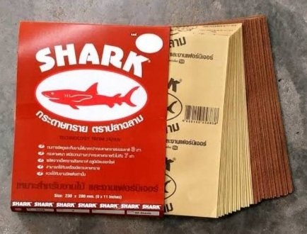 [1003928] กระดาษทรายขัดแห้ง 9"X11" #4 ปลาฉลาม