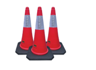 [1004142] กรวยจราจรฐานถ่วงสะท้อนแสง 50cm 7072 FIXTON+