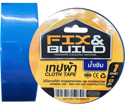[1004224] เทปผ้า น้ำเงิน 1"x9M FIX&BUILD+