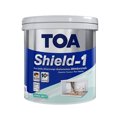 [1004334] สีน้ำภายใน ด้าน 2.5กล. เบส A ชิลด์วัน นาโน TOA