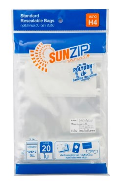 [1004872] ถุงซิบอเนกประสงค์ 12*17ซม H4 SUNZIP