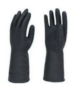 [1005622] ถุงมือยางสีดำ ตุ๊กตา, L