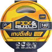 [1006323] เทปตีเส้น 2" x 33M ขาวแดง FIX&BUILD+
