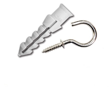 [1007131] ขอแขวนตัวซี 1.1/2" พร้อมพุกพลาสติก #8 (แพค 2ชุด)