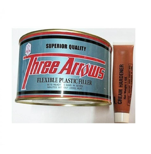 [1000288] สีโป๊วพลาสติกแดง น้ำยาสามศร