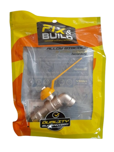 [1007678] ก๊อกบอลแฟนซี 1/2" เหลือง FIX&BUILD+