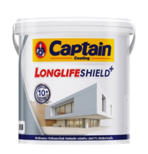 [1007696] สีทาฝ้า ลองไลฟ์ชิลด์พลัส 5กล.L0100 (สีขาว) กัปตัน