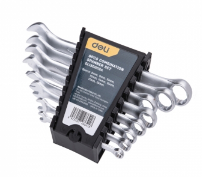 [1000579] ประแจแหวนข้างปากตาย 8ตัว/ชุด 6-19 มิล DL130008A DELI+