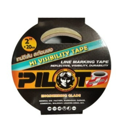 [1007968] เทปสะท้อนแสงติดรถบรรทุก สีแดงขาว 2"*5m PILOT=