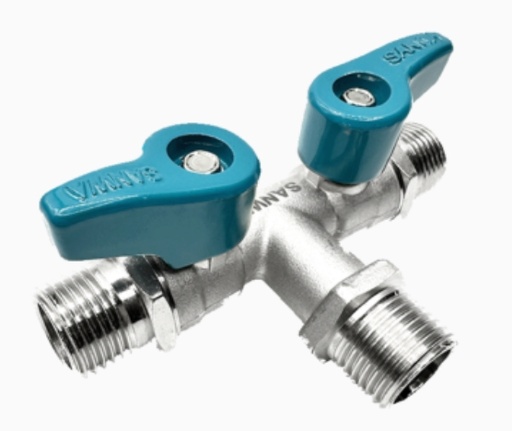 [1008181] บอลวาล์วมินิ 3ทาง 2วาล์ว ผผผ SANWA