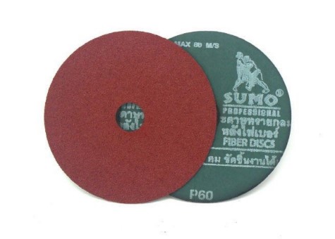 [1008234] กระดาษทรายกลมหลังไฟเบอร์ 4”  เบอร์60 SUMO