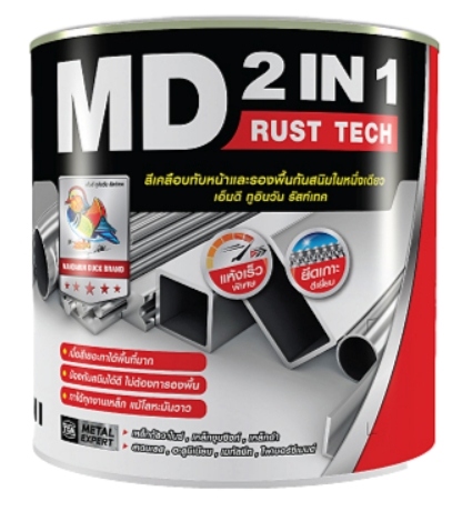 [1009670] เอ็มดี 2IN1 รัสท์เทค เงา #MG999 1/4 กล. กลอสแบล็ค เป็ดหงส์