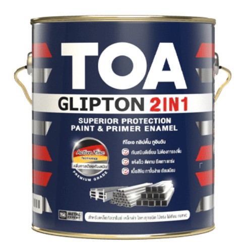 [1009672] สีเคลือบเงา 2IN1 กลิปตั้น #GG100 1/4 กล. สีขาว TOA