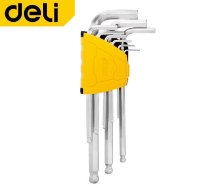 [1000627] ประแจหกเหลี่ยมตัวแอล หัวบอล งานหนัก 9ชิ้น/ชุด EDL232209H DELI+
